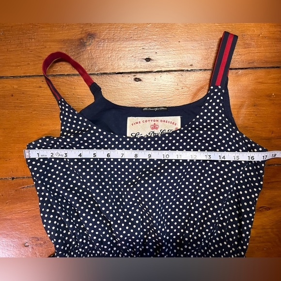 SuperDry Small Womens navy blue polka dot dress elastic waist pockets sleeveless - Picture 9 of 9